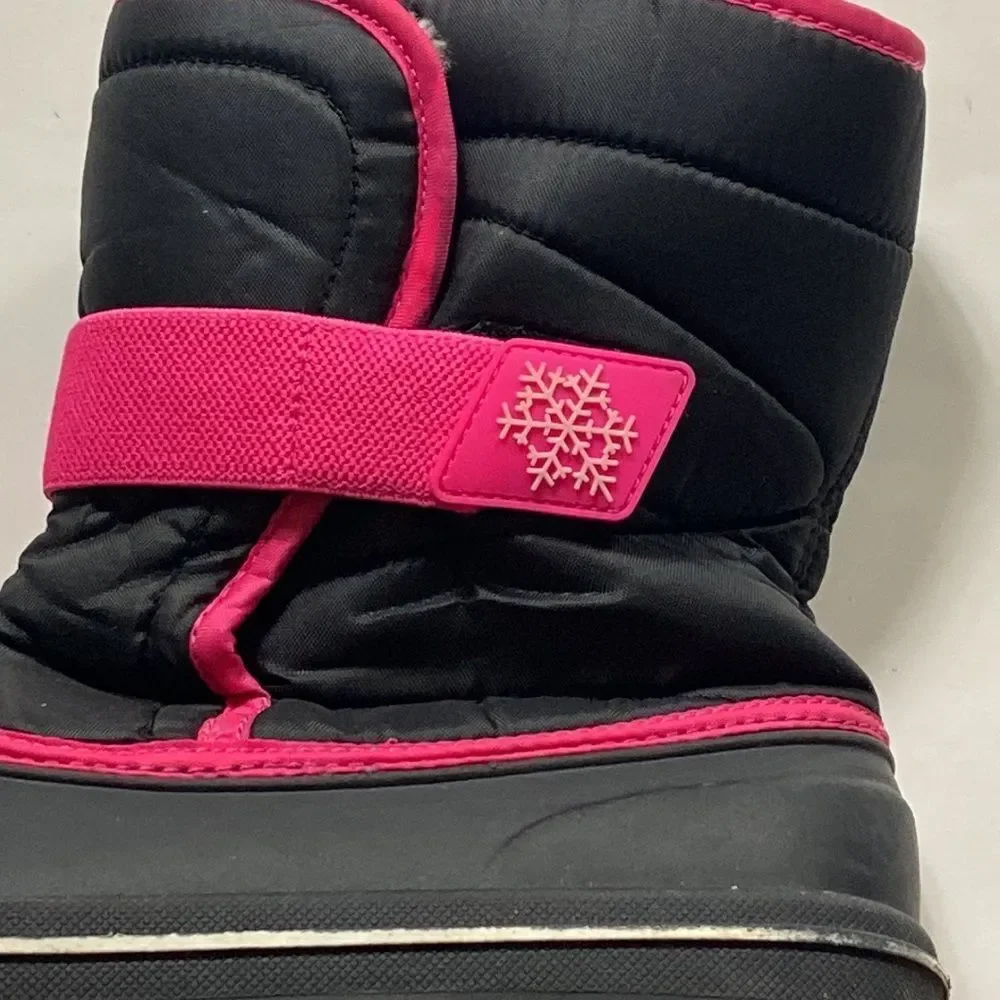Place Black Pink Girl Snow Boots Size 4
